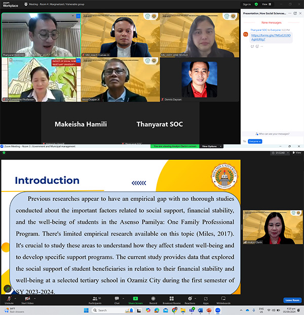 Misamis University Participates in Kasetsart University Hybrid International Conference